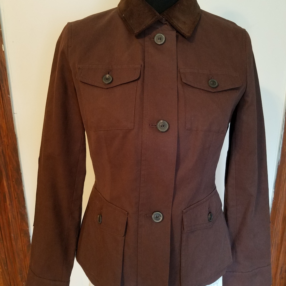 New Talbots brown military fall jacket